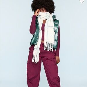 PINK Victoria's Secret Dark iridescent, Green Puffer Vest